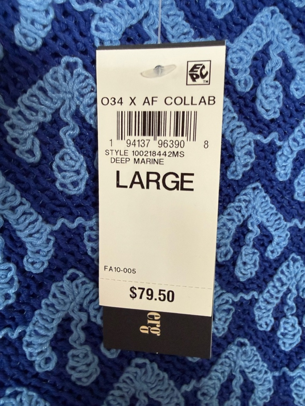 ON 34th Sz Large Crochet Two-Tone Blue Skater Mini Skirt - Picture 2 of 5